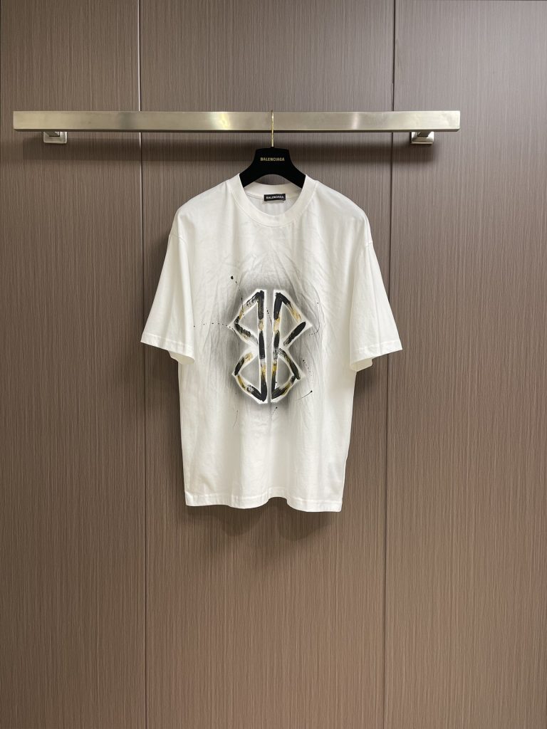 バレンシアガ アイキャッチ コピー ロゴプリント半袖Tシャツ