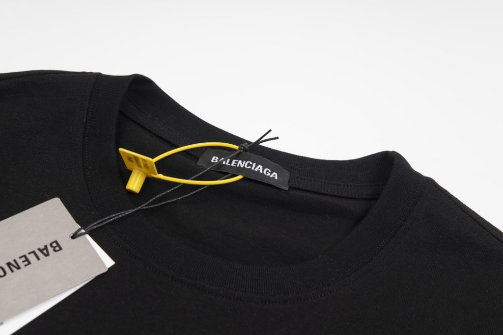 バレンシアガ コピー プリント丸首半袖Tシャツ