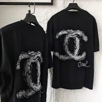 超お得シャネルの落書きプリントカジュアル半袖Tシャツ