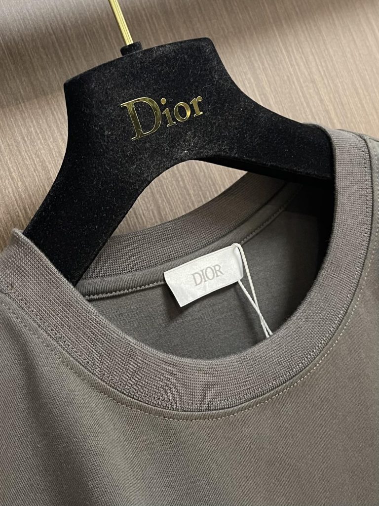 DIOR (ディオール) コピー 新作アルファベット刺繍カジュアル半袖Tシャツ