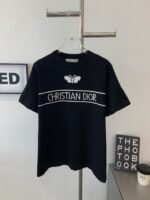 ディオール コピー ジャカード折り襟ニット半袖Tシャツ男女同タイプ