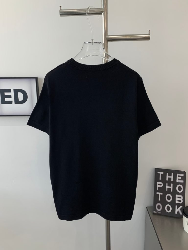 ディオール コピー ジャカード折り襟ニット半袖Tシャツ男女同タイプ