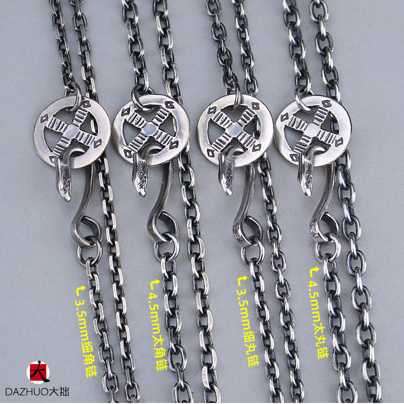 Goro’s(ゴローズ) 高橋吾郎 コピー goro's トレンドシルバー装飾旧素輪鷹鈎925純銀太角チェーン