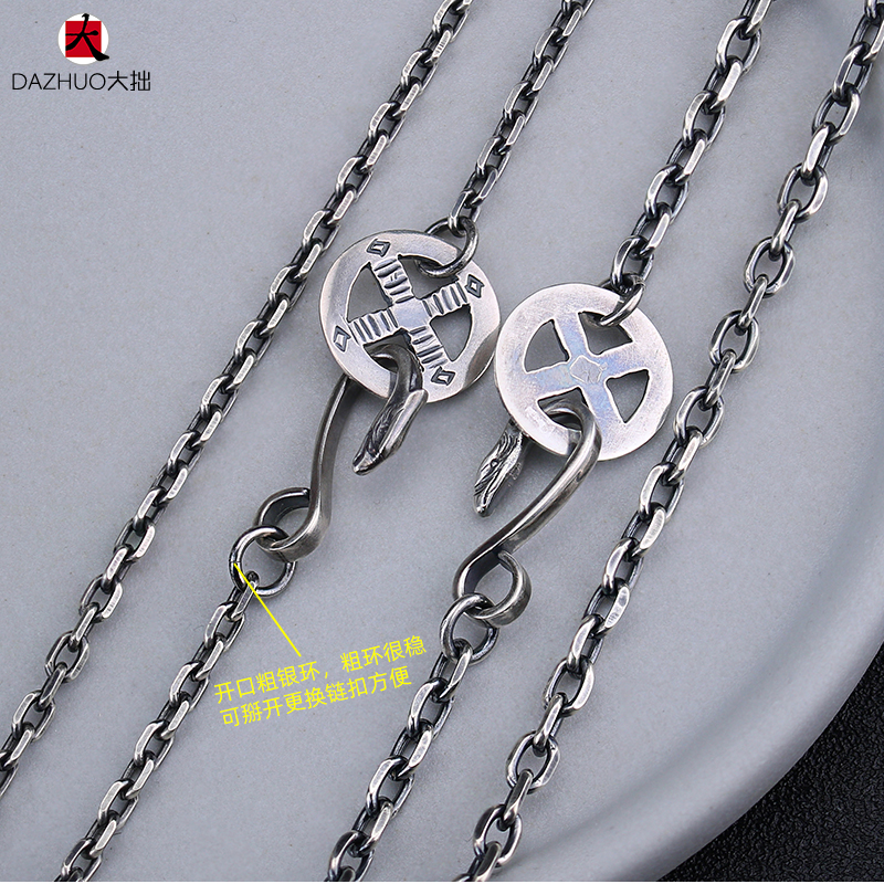 Goro’s(ゴローズ) 高橋吾郎 コピー goro's トレンドシルバー装飾旧素輪鷹鈎925純銀太角チェーン