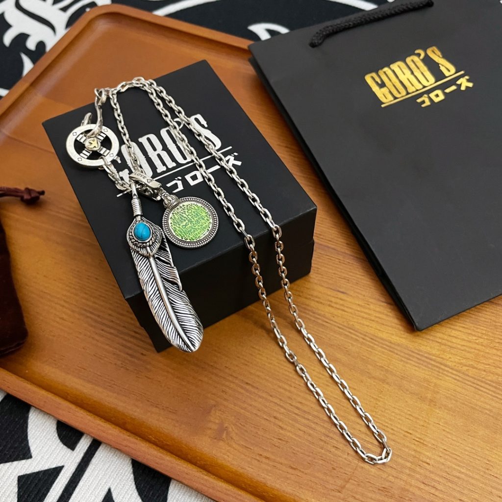 Goro’s（ゴローズ）高橋吾郎トレンドシルバーアクセサリーフェザーペンダント