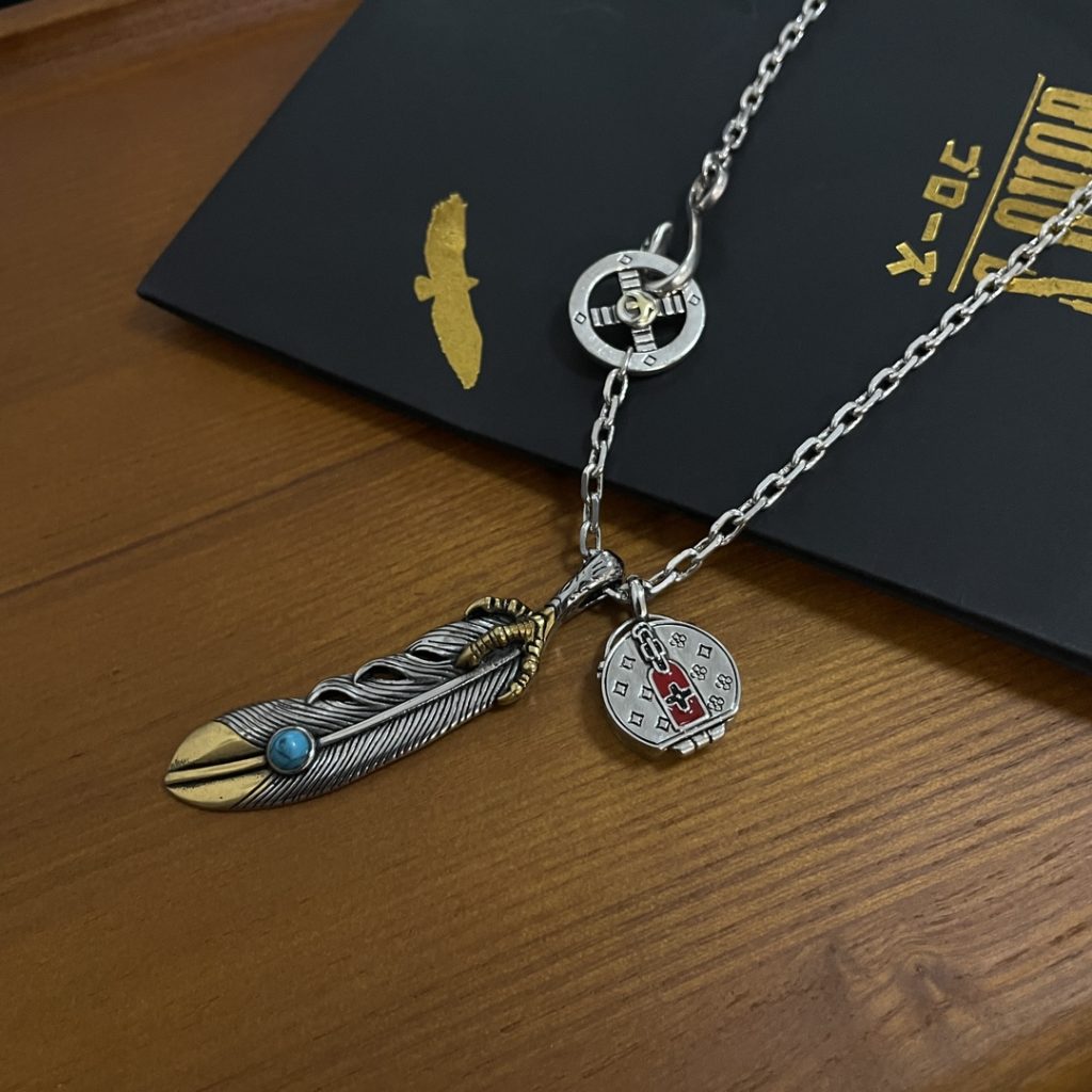 Goro’s(ゴローズ)高橋吾郎トレンドシルバーアクセサリー925純銀フェザーペンダントネックレス