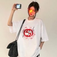 GUCCI (グッチ) 芸能人 スーパーコピー ロゴプリントカジュアル半袖Tシャツ