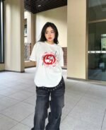 GUCCI (グッチ) 芸能人 スーパーコピー ロゴプリントカジュアル半袖Tシャツ