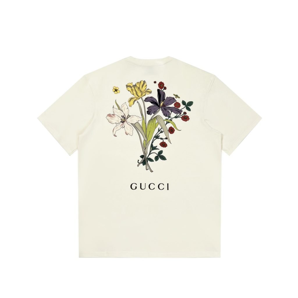 GUCCI (グッチ) 芸能人 コピー フラワー半袖プリントTシャツ