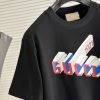 GUCCI (グッチ) 2024新作 n級品 レッドブルーアルファベットTシャツ 激安通販