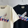 GUCCI (グッチ) 2024新作 n級品 レッドブルーアルファベットTシャツ 激安通販