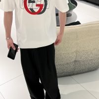 GUCCI (グッチ) スーパーコピー 春夏新作コットン丸首半袖Tシャツ