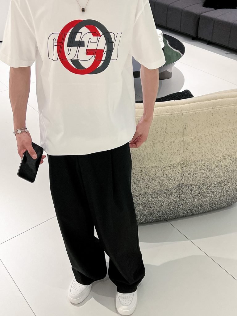 GUCCI (グッチ) スーパーコピー 春夏新作コットン丸首半袖Tシャツ