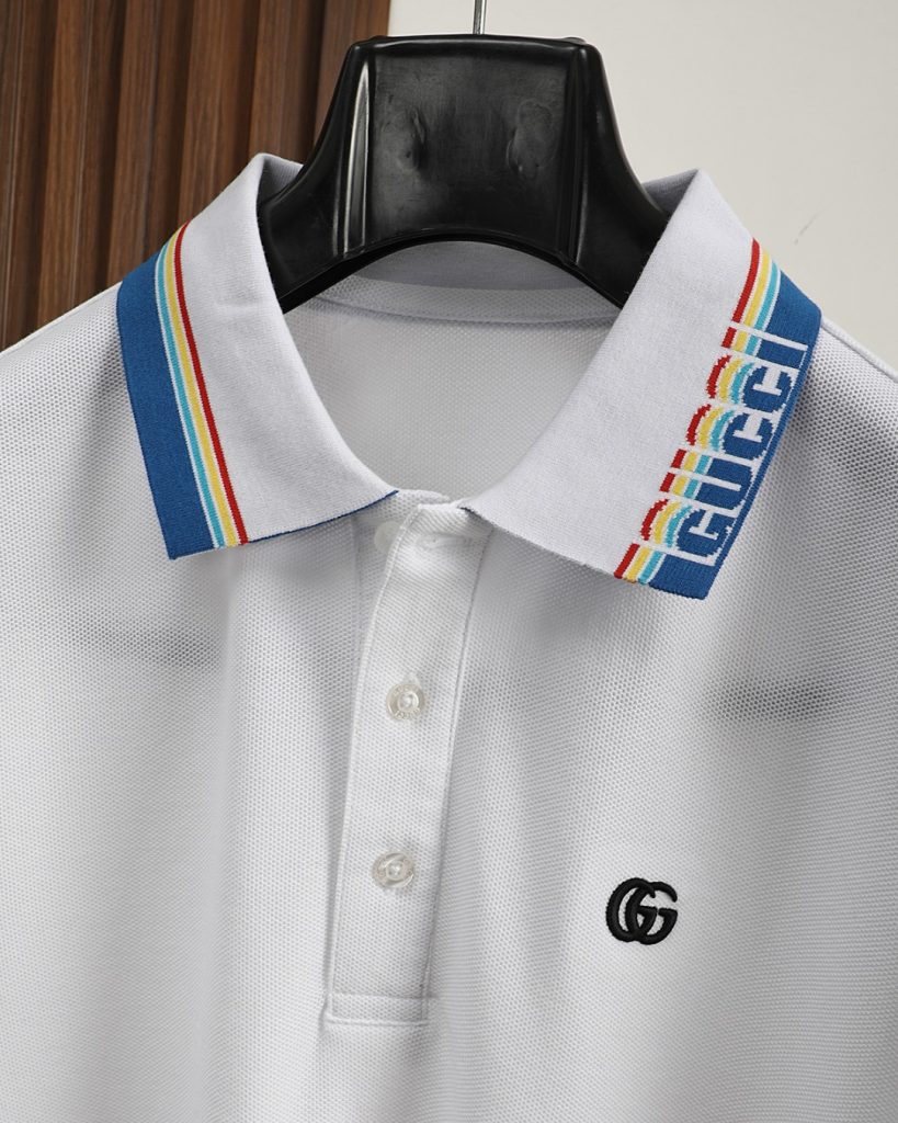 GUCCI (グッチ) 芸能人 スーパーコピー ビジネスカジュアルコントラストカラー半袖ポロシャツ