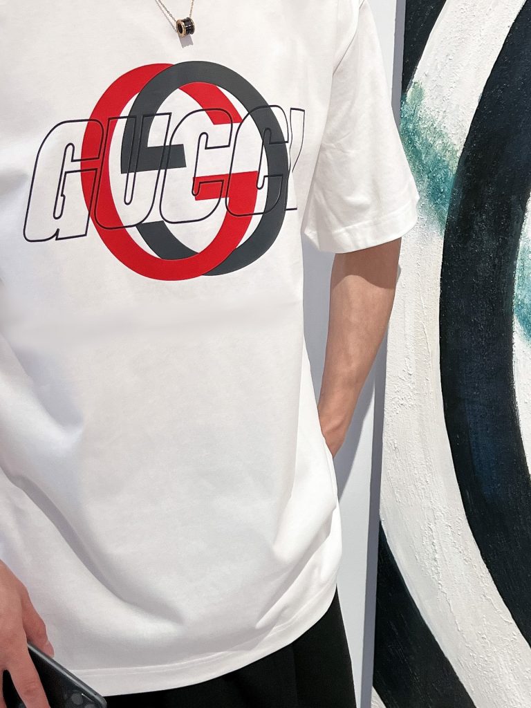 GUCCI (グッチ)  スーパーコピー 春夏新作コットン丸首半袖Tシャツ
