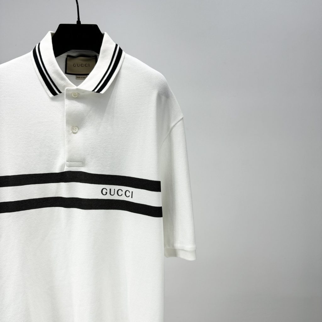 GUCCI (グッチ) n級品 プリントコットンポロシャツ 激安通販