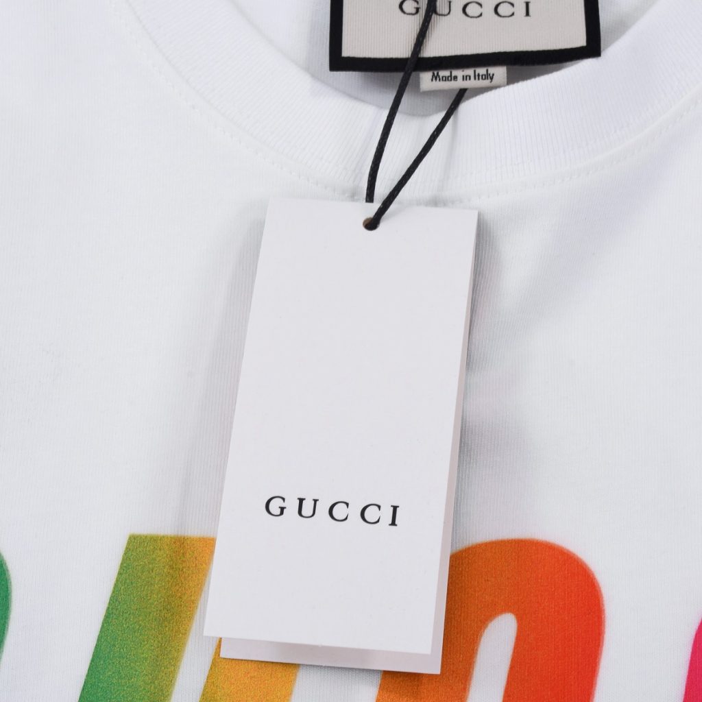 GUCCI (グッチ) コピー グラデーション稲妻アルファベットプリント半袖 激安通販