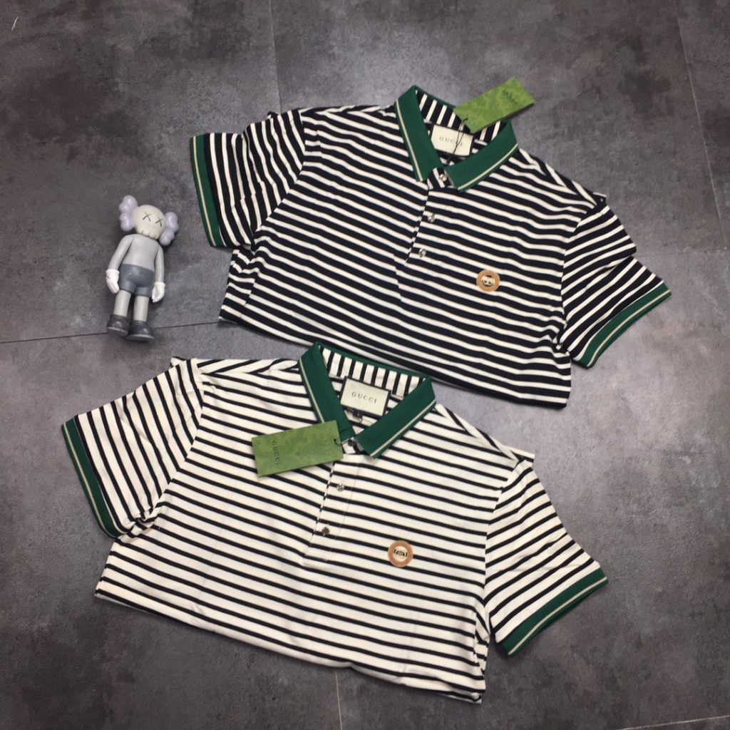 Gucci(グッチ) 偽物 夏ダブルGボーダーアルファベットプリント半袖 激安通販