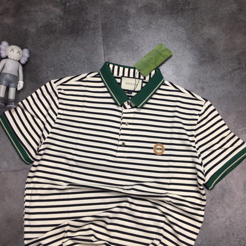 Gucci(グッチ) 偽物 夏ダブルGボーダーアルファベットプリント半袖 激安通販