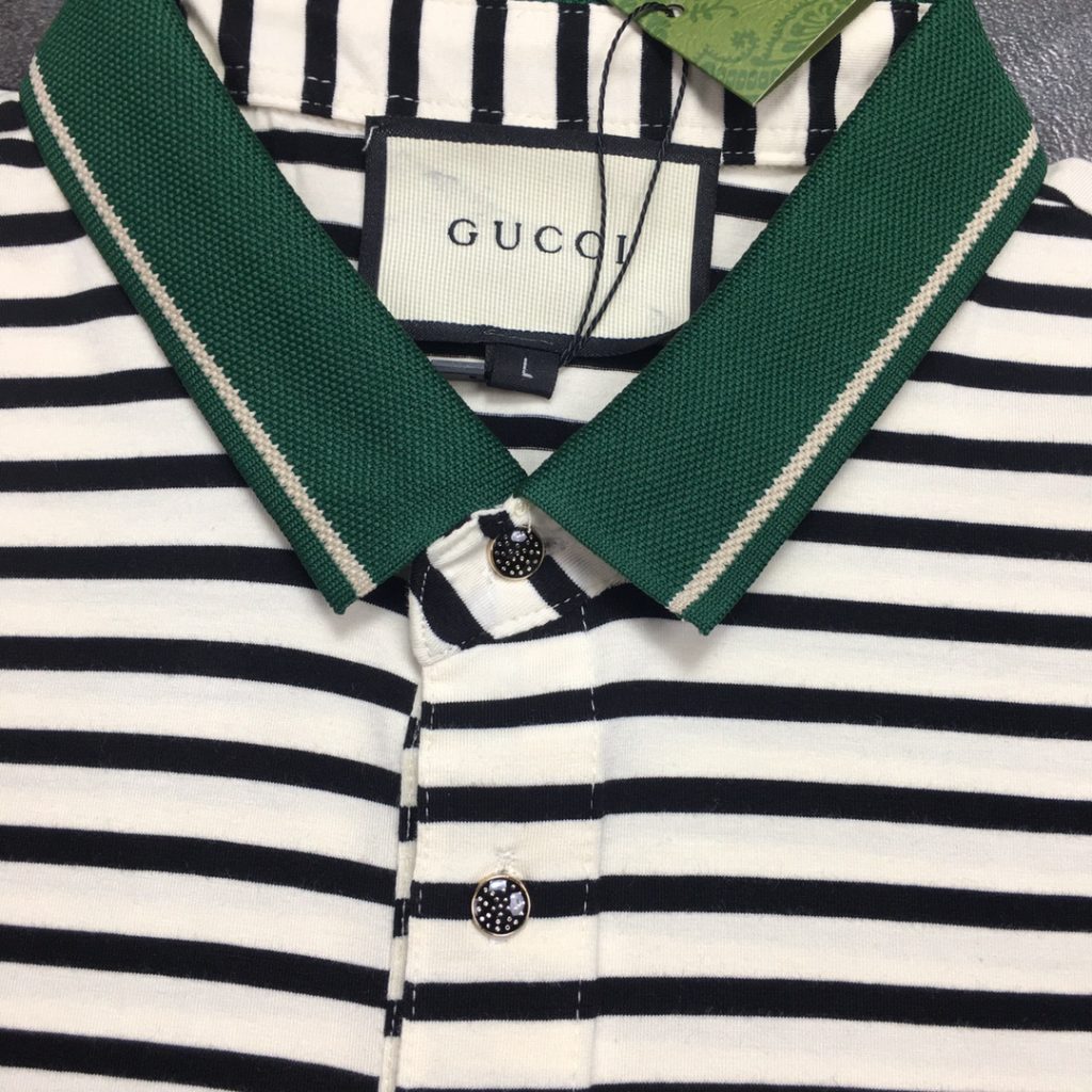 Gucci(グッチ) 偽物 夏ダブルGボーダーアルファベットプリント半袖 激安通販