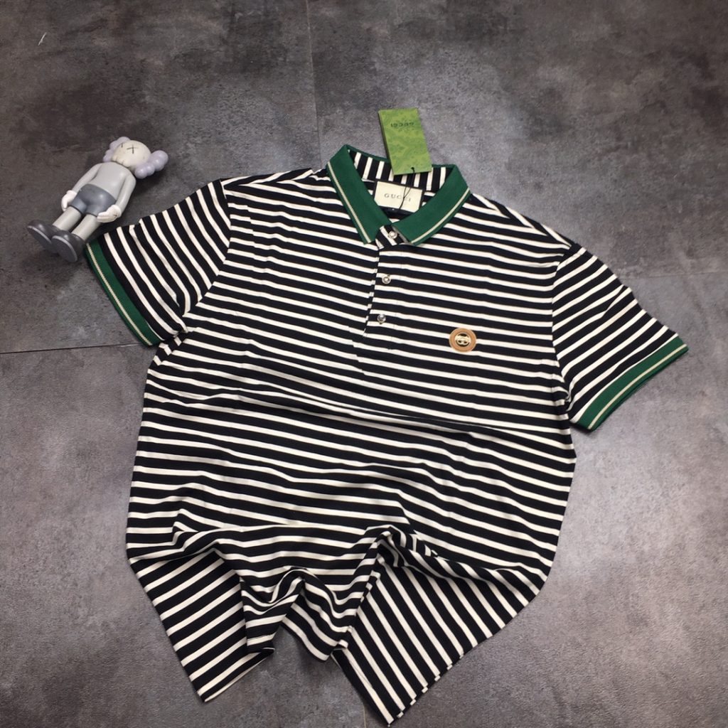 Gucci(グッチ) 偽物 夏ダブルGボーダーアルファベットプリント半袖 激安通販