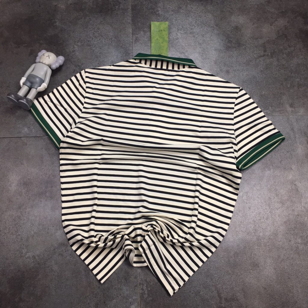 Gucci(グッチ) 偽物 夏ダブルGボーダーアルファベットプリント半袖 激安通販