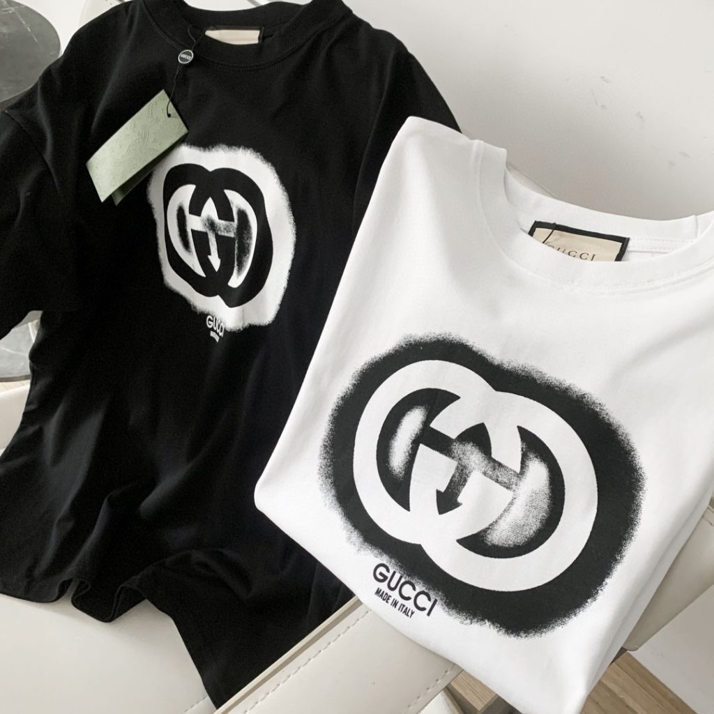 Gucci（グッチ） コピー ダブルGぼかしアルファベットプリント半袖 