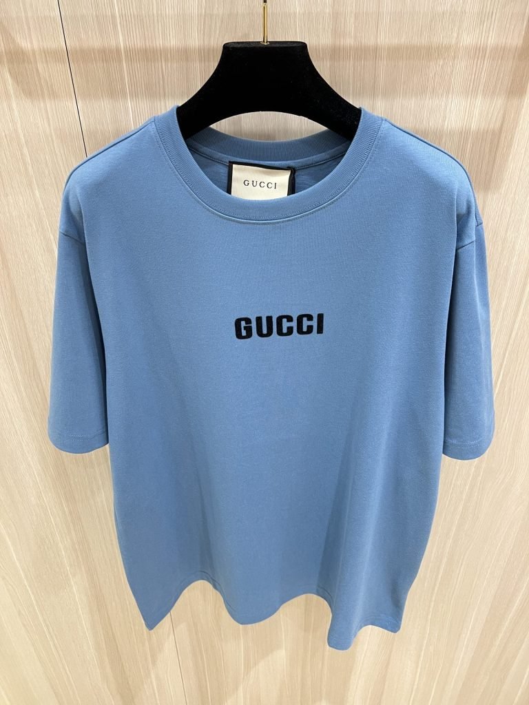 Gucci（グッチ） コピー 刺繍フロッキーアルファベット柄半袖  激安販売