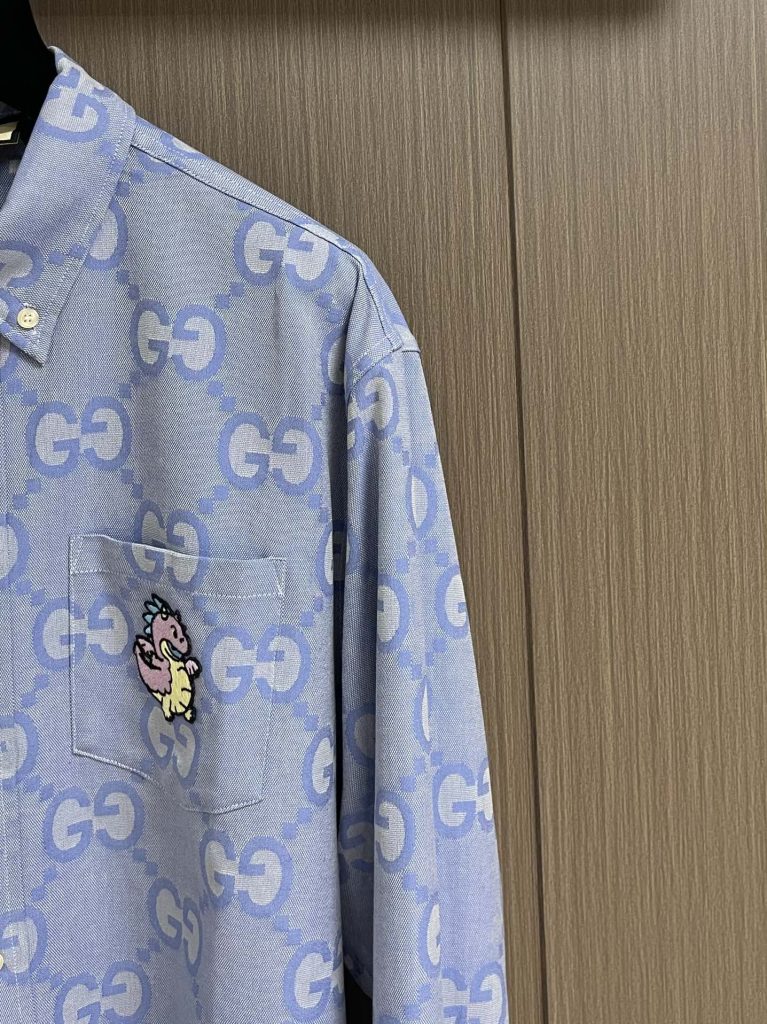 Gucci（グッチ）コピーファッション  刺繍純綿プリントシャツ