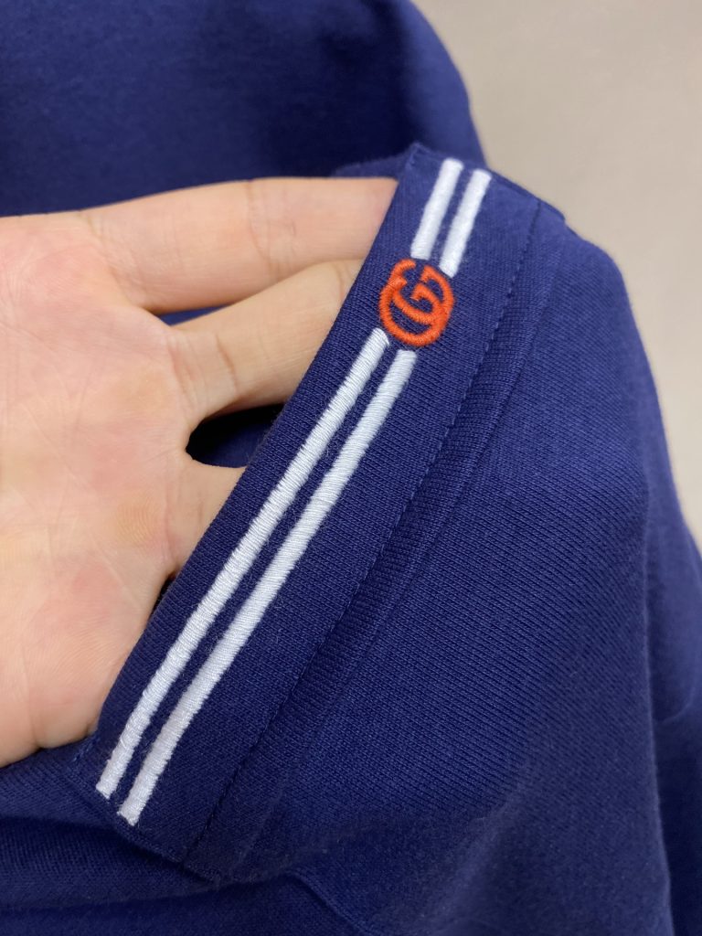 グッチ コピー 刺繍logoファッションカジュアル半袖ハイカラTシャツ