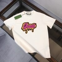 グッチ スーパーコピー ファッション カップルタイプロゴプリントカジュアル半袖Tシャツ