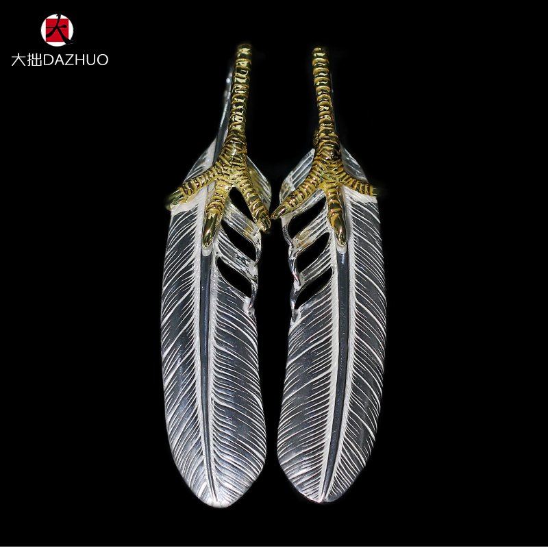 Kenzo Kikuchi(ケンキクチ) 偽物 菊地健925純銀鷹の爪羽根ペンダント男女シングルペンダント手作りシルバーアクセサリー