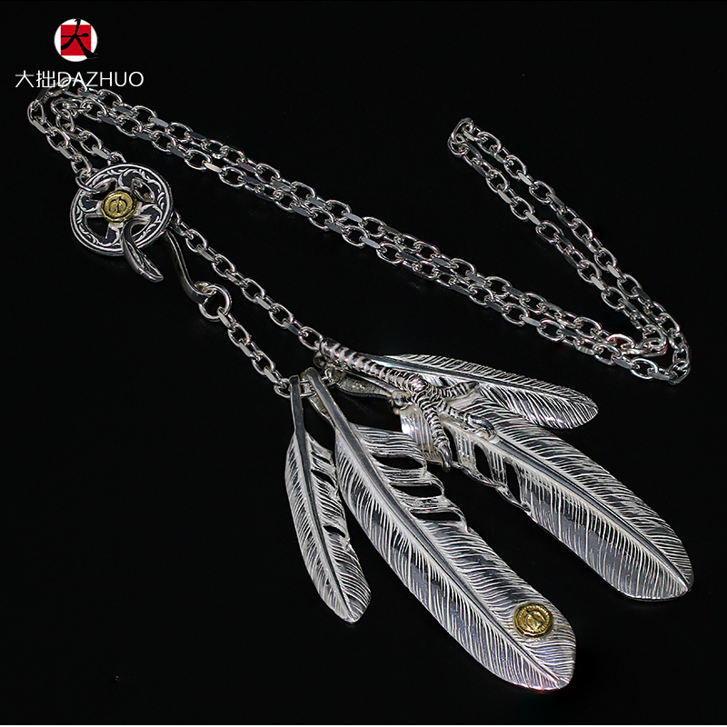 Kenzo Kikuchi(ケンキクチ) 菊地健KEN KIKUCHIト 偽物 レンドシルバーアクセサリー925純銀セット銀爪フェザーネックレス