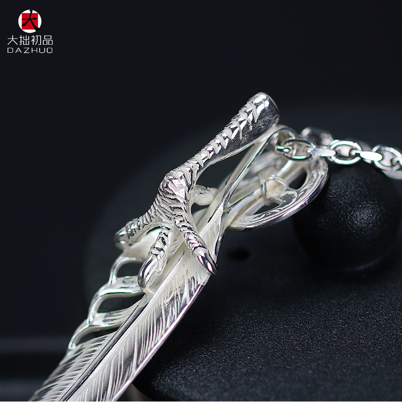 Kenzo Kikuchi(ケンキクチ) 菊地健流行 偽物 芸能人 シルバーアクセサリーフェザーネックレス925純銀手作りシルバーアクセサリー