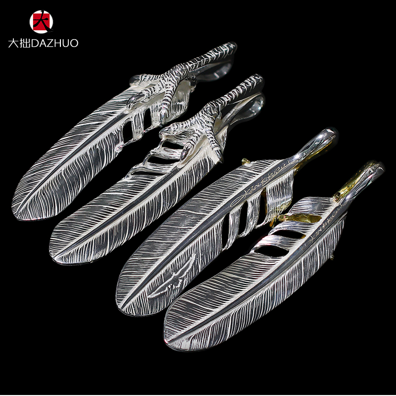 Kenzo Kikuchi(ケンキクチ) 偽物 菊地健925純銀鷹の爪羽根ペンダント男女シングルペンダント手作りシルバーアクセサリー