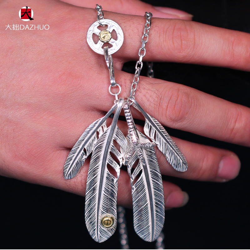 Kenzo Kikuchi(ケンキクチ) 菊地健KEN KIKUCHIト 偽物 レンドシルバーアクセサリー925純銀セット銀爪フェザーネックレス