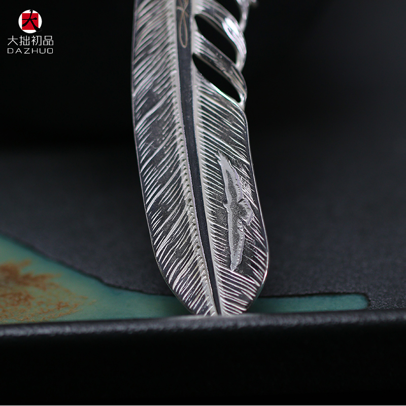 Kenzo Kikuchi(ケンキクチ) 菊地健流行 偽物 芸能人 シルバーアクセサリーフェザーネックレス925純銀手作りシルバーアクセサリー