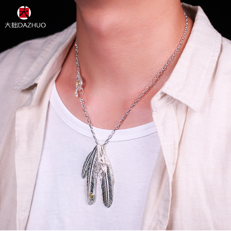 Kenzo Kikuchi(ケンキクチ) 菊地健KEN KIKUCHIト 偽物 レンドシルバーアクセサリー925純銀セット銀爪フェザーネックレス