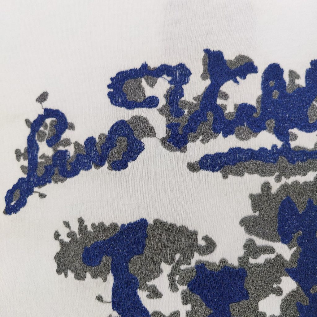 LOUIS VUITTON（ルイヴィトン） 芸能人 偽物  ブルーアルファベット刺繍カジュアルカップル半袖Tシャツ