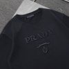 PRADA(プラダ) 激安販売 コピー ロゴ刺繍カジュアルラウンドネック半袖Tシャツ