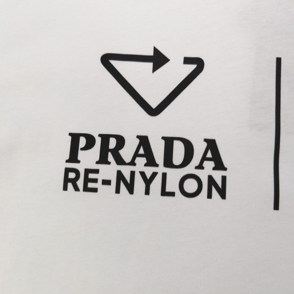 PRADA(プラダ) X アディダス コピー   クローバーロゴアルファベットプリントカジュアルTシャツ