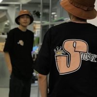 STUSSY(ステューシー) 偽物 おもしろアルファベットプリント半袖Tシャツ 激安販売