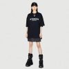 Vetements(ヴェトモン) n級品 芸能人 アルファベットロゴプリントウォッシュ加工ダメージ加工男女半袖Tシャツ