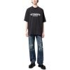 Vetements(ヴェトモン) n級品 芸能人 アルファベットロゴプリントウォッシュ加工ダメージ加工男女半袖Tシャツ