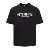 Vetements(ヴェトモン) n級品 芸能人 アルファベットロゴプリントウォッシュ加工ダメージ加工男女半袖Tシャツ