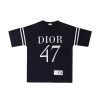 入手困難 ディオール スーパーコピー 1947ロゴプリントカジュアル半袖Tシャツ