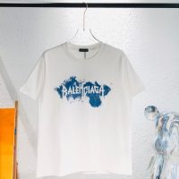 バレンシアガ 芸能人 スーパーコピーフロッキープリントカジュアル半袖Tシャツ