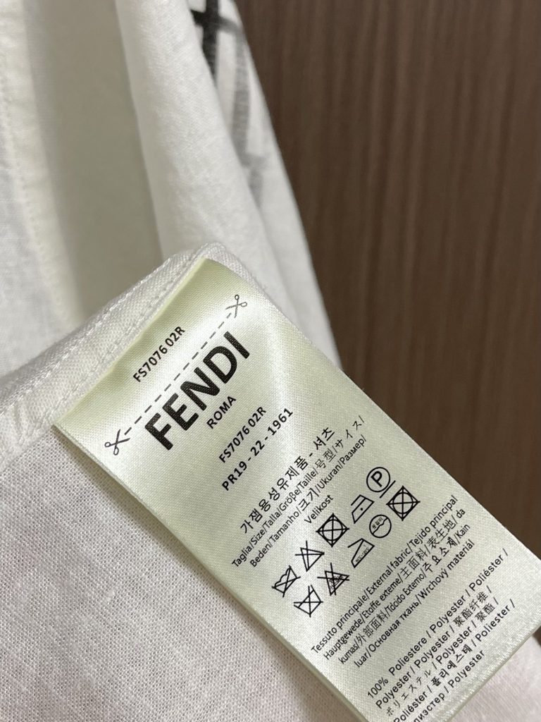 フェンディ コピー プリント麻綿素材半袖シャツ