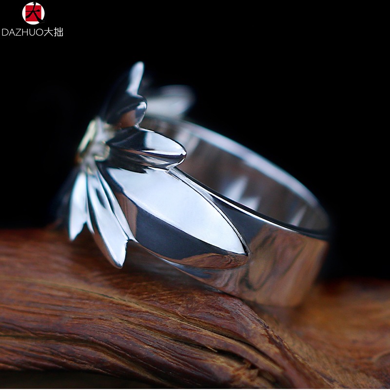 goro's ゴローズ 925純銀手作 高橋吾郎コピー ドットゴールド飛鳥印台 平打ち 指輪|スーパーコピーn級優良店 5 goro's ゴローズ 925純銀手作 高橋吾郎コピー ドットゴールド飛鳥印台 平打ち 指輪