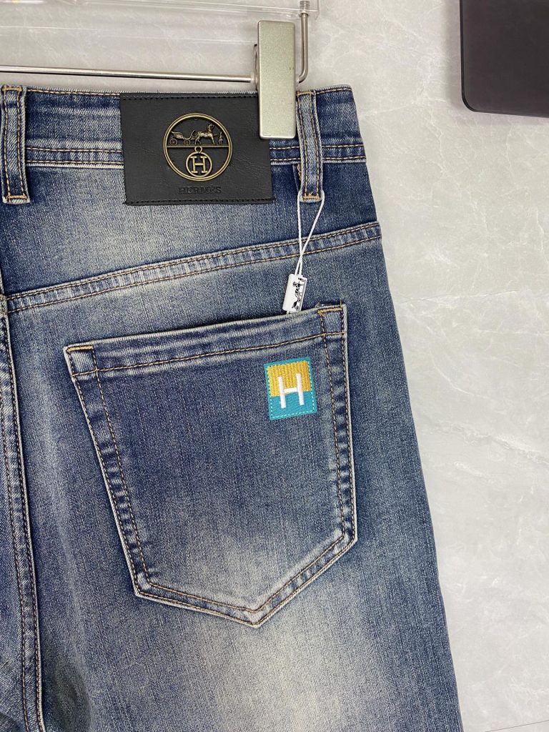 エルメス 偽物 ファッション アルファベットプリントカジュアルジーンズ